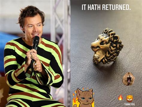 Harry Styles reveals fans helped return Gucci ring he lost while .